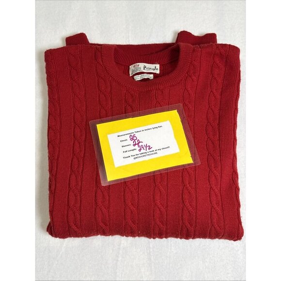 Vintage Pringle Sweater Mens XL Crewneck Pullover Scotland Lambswool 90s - Picture 7 of 7
